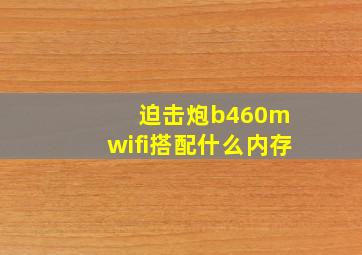 迫击炮b460m wifi搭配什么内存